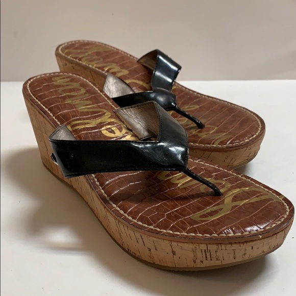 π Sam Edelman Wedge Black Sandals.π€ - Picture 3 of 7
